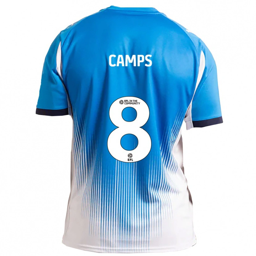 Danxen Homme Maillot Callum Camps #8 Bleu Blanc Tenues Domicile 2025/26 T-Shirt