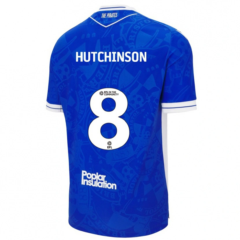 Danxen Homme Maillot Isaac Hutchinson #8 Bleu Blanc Tenues Domicile 2025/26 T-Shirt