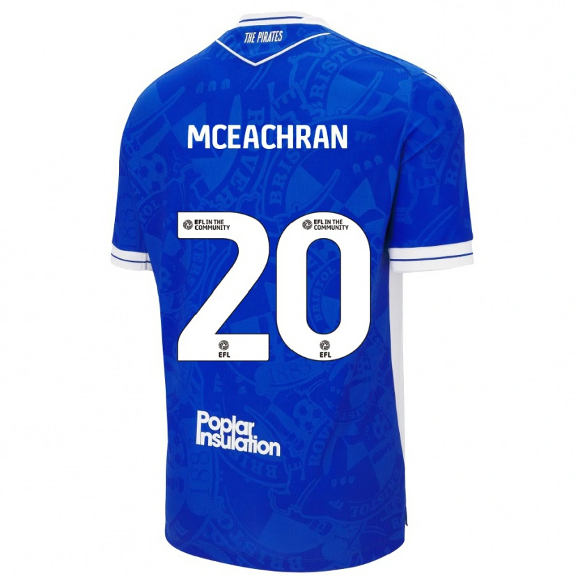 Danxen Homme Maillot Josh Mceachran #20 Bleu Blanc Tenues Domicile 2025/26 T-Shirt