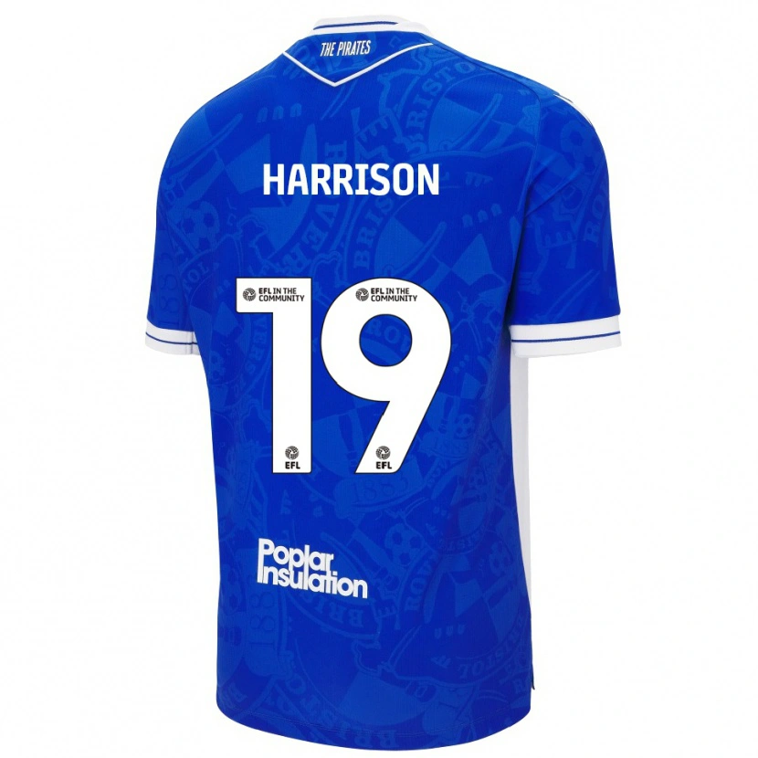 Danxen Homme Maillot Ellis Harrison #19 Bleu Blanc Tenues Domicile 2025/26 T-Shirt