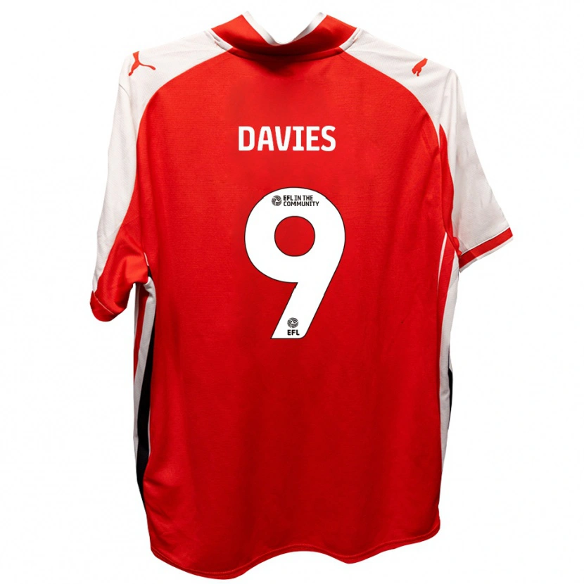 Danxen Homme Maillot Will Davies #9 Rouge Blanc Tenues Domicile 2025/26 T-Shirt