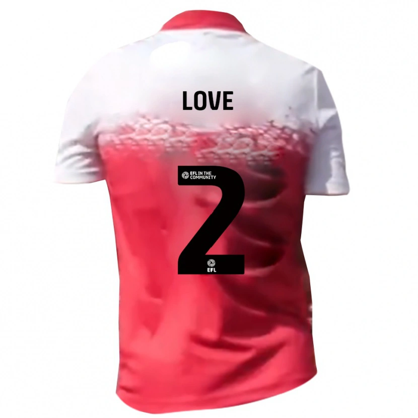 Danxen Homme Maillot Donald Love #2 Blanc Rouge Tenues Domicile 2025/26 T-Shirt