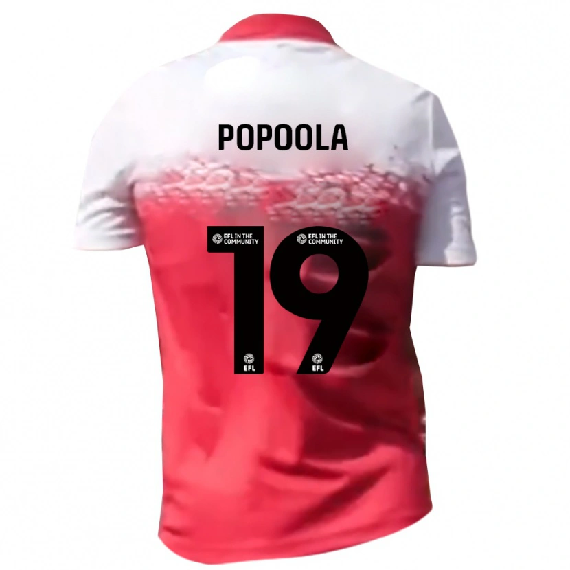 Danxen Homme Maillot Anjola Popoola #19 Blanc Rouge Tenues Domicile 2025/26 T-Shirt