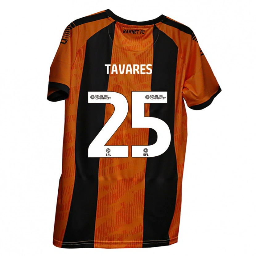 Danxen Homme Maillot Nikola Tavares #25 Orange Noir Tenues Domicile 2025/26 T-Shirt