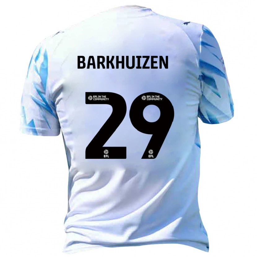 Danxen Homme Maillot Tom Barkhuizen #29 Blanc Bleu Ciel Tenues Domicile 2025/26 T-Shirt