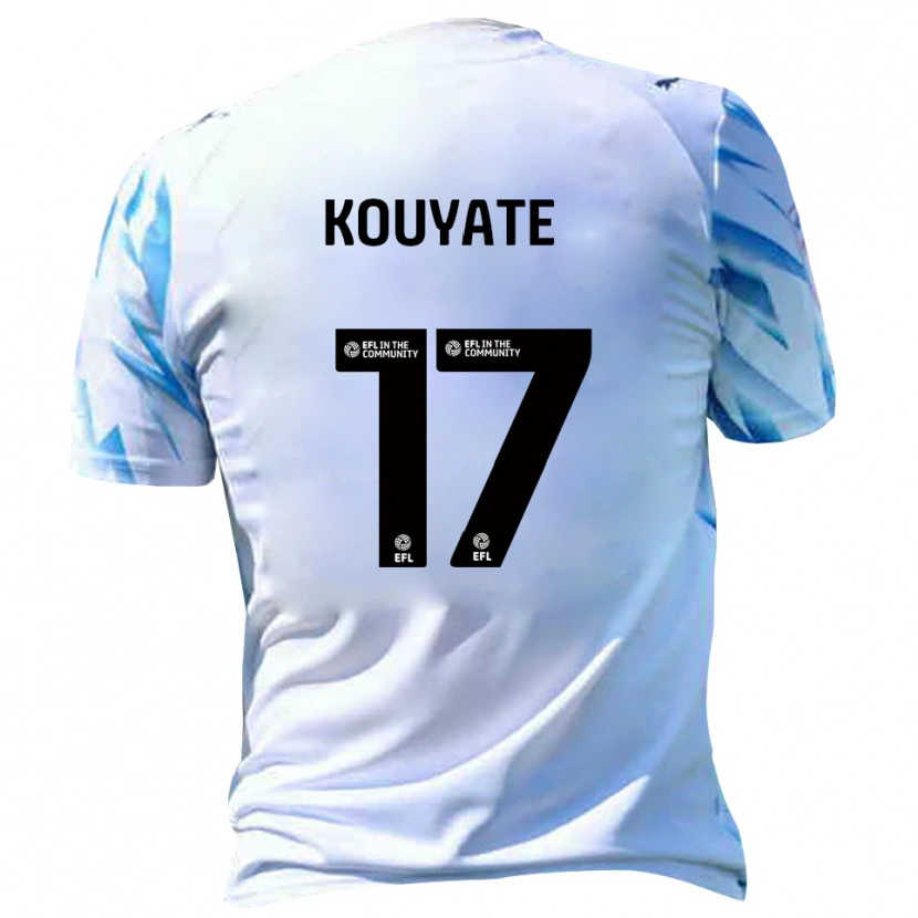 Danxen Homme Maillot Katia Kouyate #17 Blanc Bleu Ciel Tenues Domicile 2025/26 T-Shirt