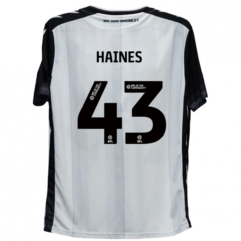 Danxen Homme Maillot Harry Haines #43 Blanc Noir Tenues Domicile 2025/26 T-Shirt