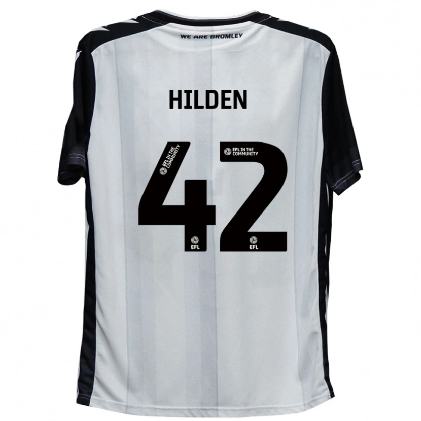 Danxen Homme Maillot Alfie Hilden #42 Blanc Noir Tenues Domicile 2025/26 T-Shirt