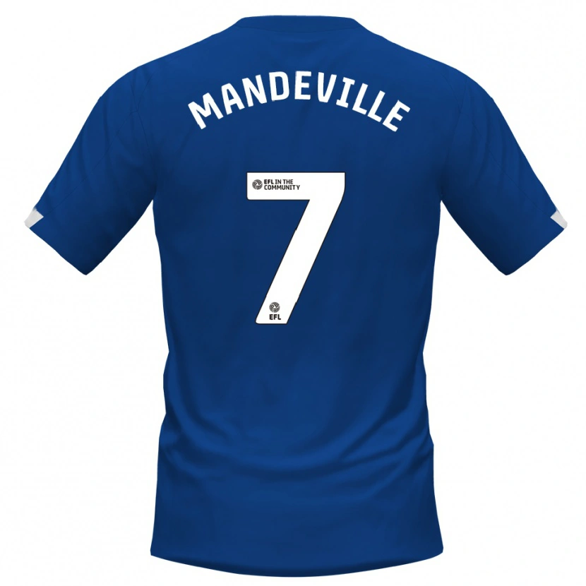 Danxen Homme Maillot Liam Mandeville #7 Bleu Blanc Tenues Domicile 2025/26 T-Shirt
