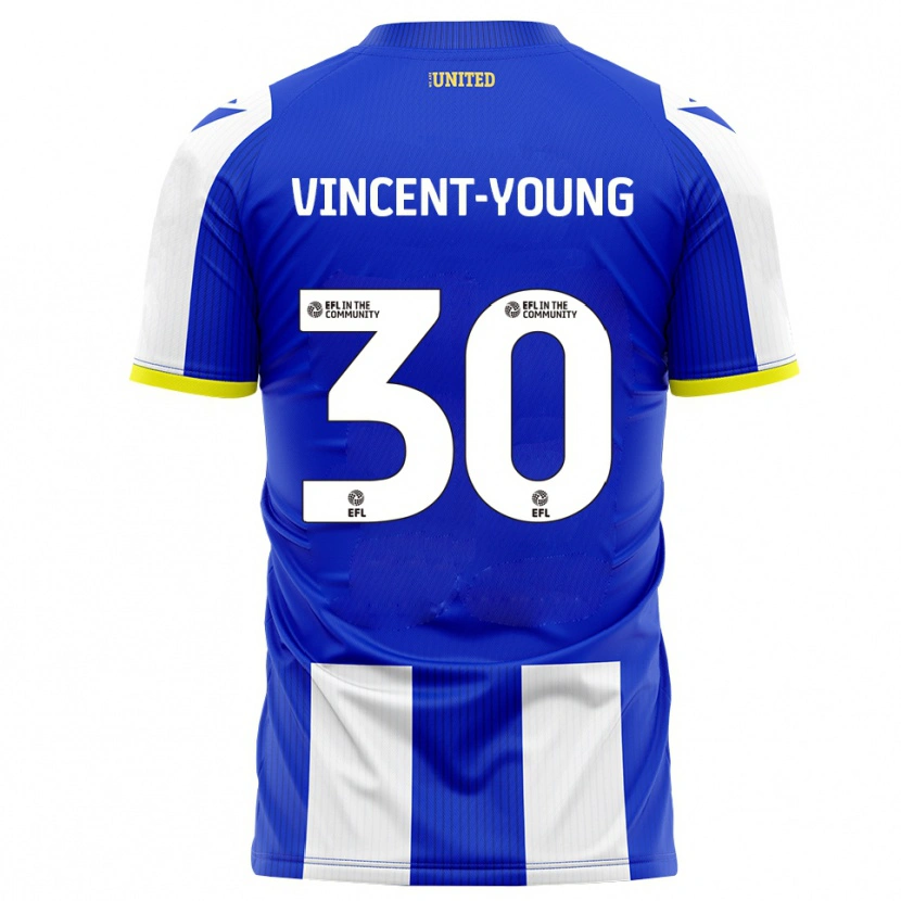 Danxen Homme Maillot Kane Vincent-Young #30 Bleu Blanc Tenues Domicile 2025/26 T-Shirt