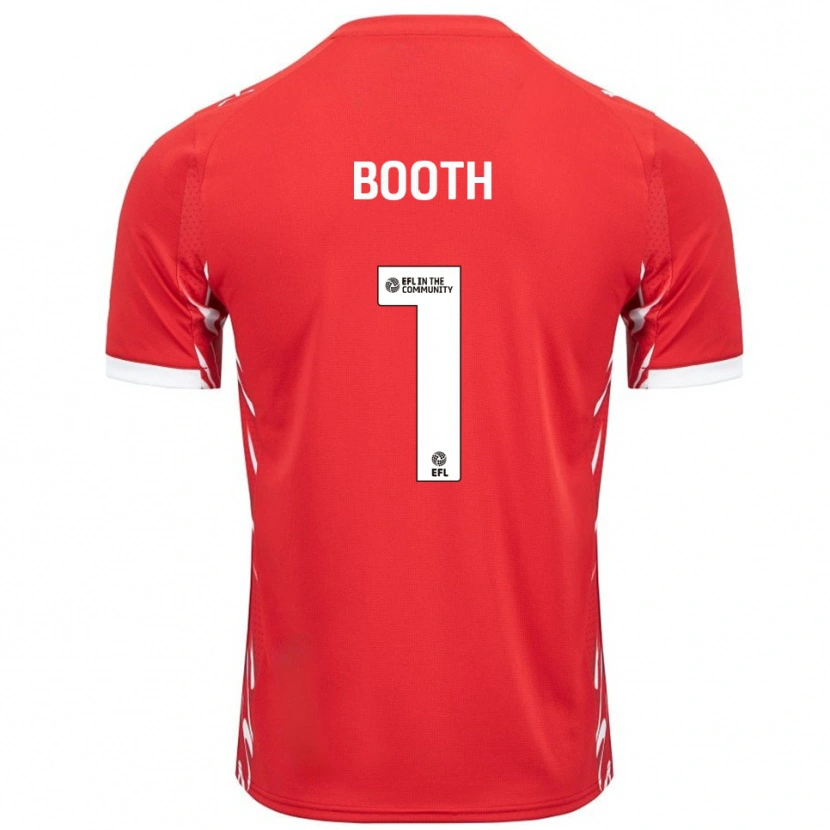 Danxen Homme Maillot Tom Booth #1 Rouge Blanc Tenues Domicile 2025/26 T-Shirt
