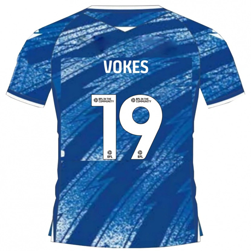 Danxen Homme Maillot Sam Vokes #19 Bleu Blanc Tenues Domicile 2025/26 T-Shirt