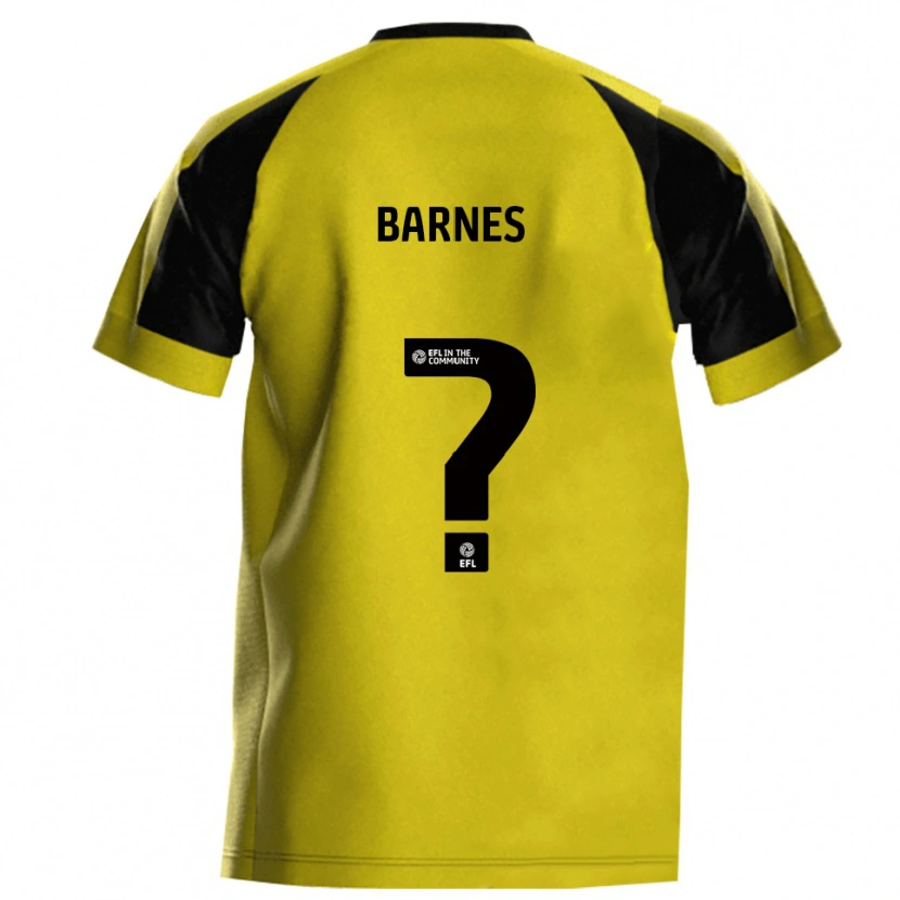 Danxen Homme Maillot Ella Barnes #0 Jaune Gris Tenues Domicile 2025/26 T-Shirt