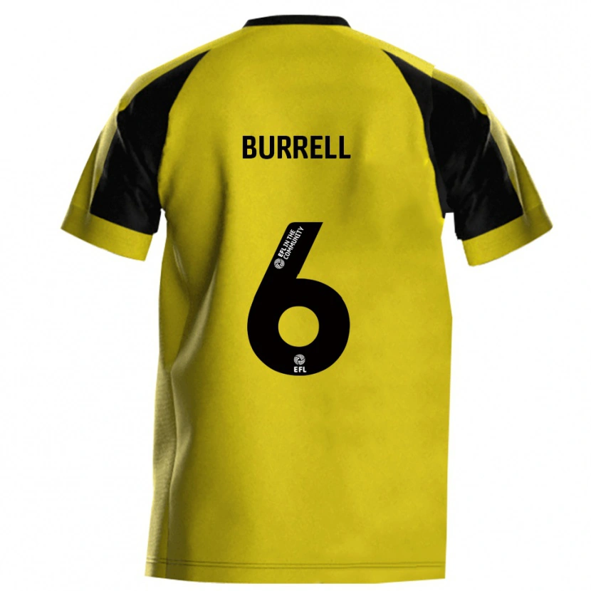 Danxen Homme Maillot Warren Burrell #6 Jaune Gris Tenues Domicile 2025/26 T-Shirt
