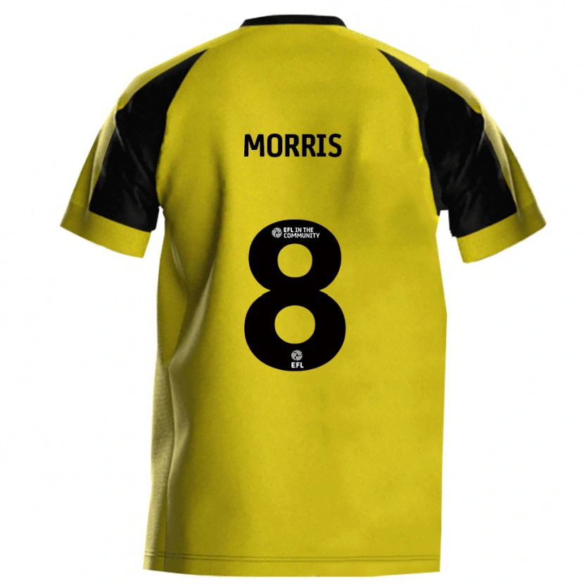 Danxen Homme Maillot Bryn Morris #8 Jaune Gris Tenues Domicile 2025/26 T-Shirt