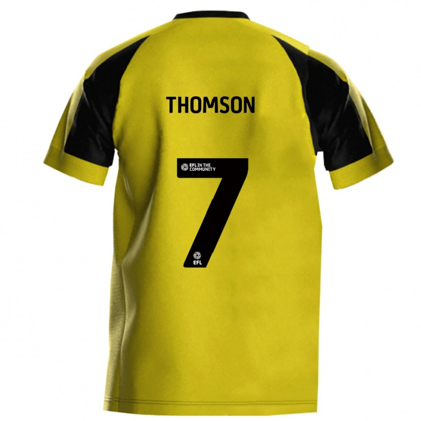 Danxen Homme Maillot George Thomson #7 Jaune Gris Tenues Domicile 2025/26 T-Shirt