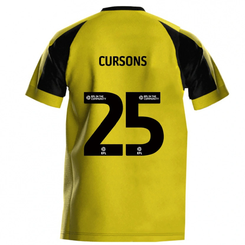 Danxen Homme Maillot Tom Cursons #25 Jaune Gris Tenues Domicile 2025/26 T-Shirt