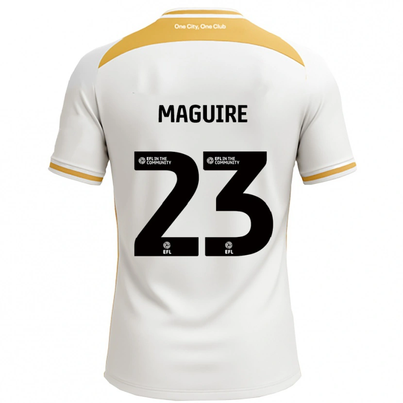 Danxen Homme Maillot Laurence Maguire #23 Blanc Or Tenues Domicile 2025/26 T-Shirt
