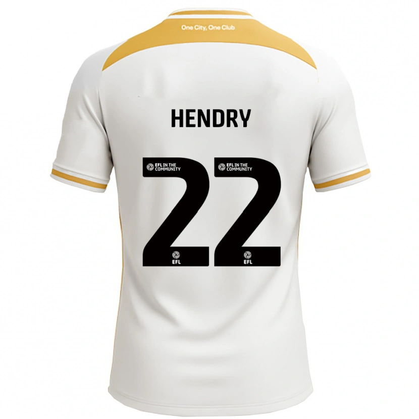 Danxen Homme Maillot Callum Hendry #22 Blanc Or Tenues Domicile 2025/26 T-Shirt