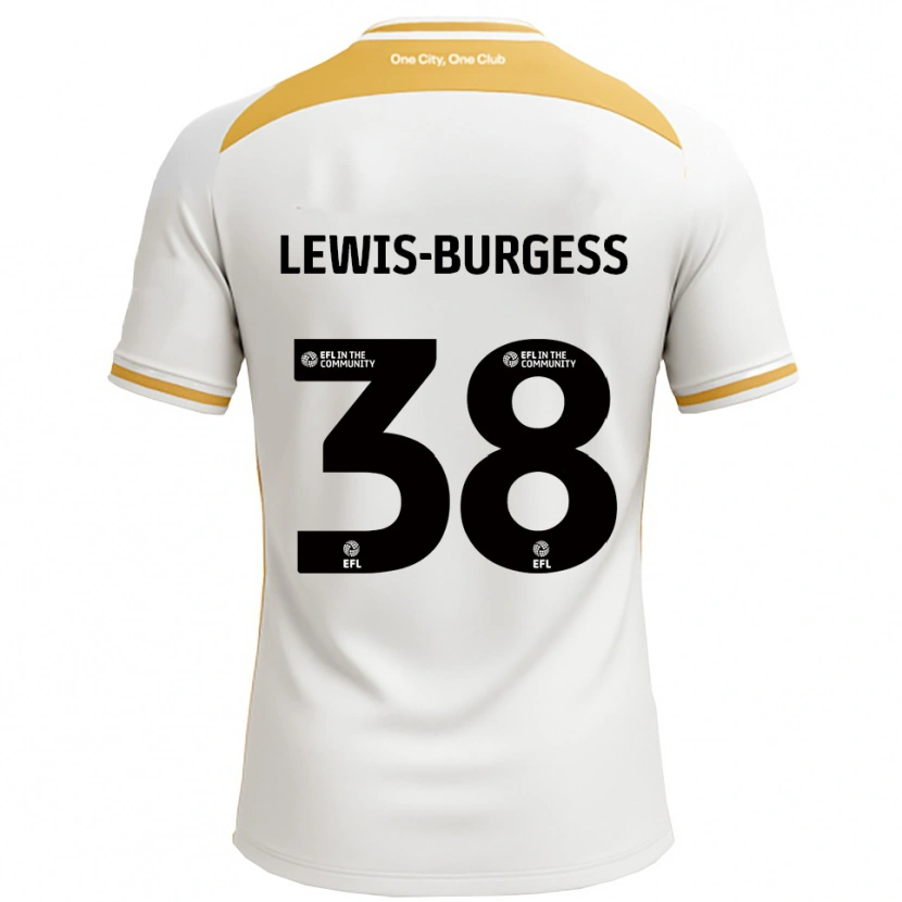 Danxen Homme Maillot Keon Lewis-Burgess #38 Blanc Or Tenues Domicile 2025/26 T-Shirt