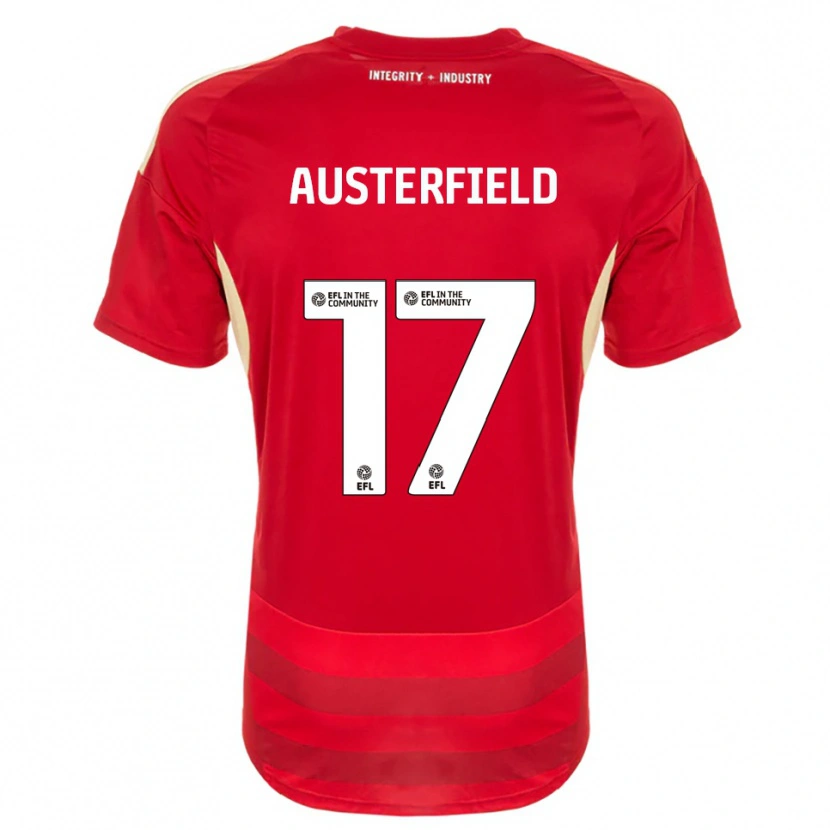 Danxen Homme Maillot Josh Austerfield #17 Rouge Blanc Tenues Domicile 2025/26 T-Shirt