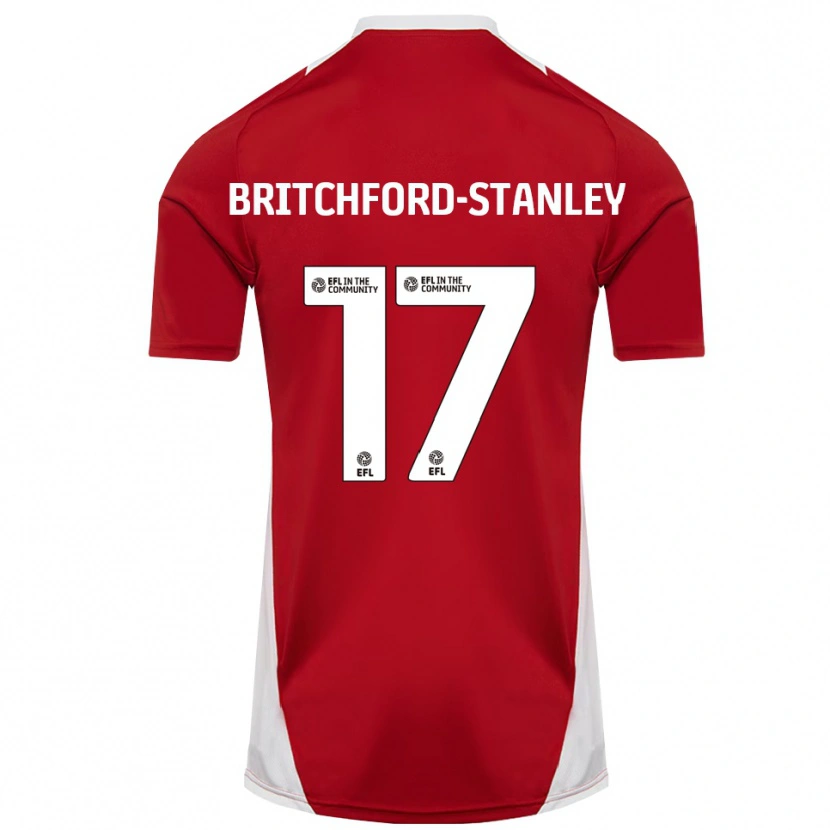 Danxen Homme Maillot Conor Britchford-Stanley #17 Rouge Blanc Or Tenues Domicile 2025/26 T-Shirt