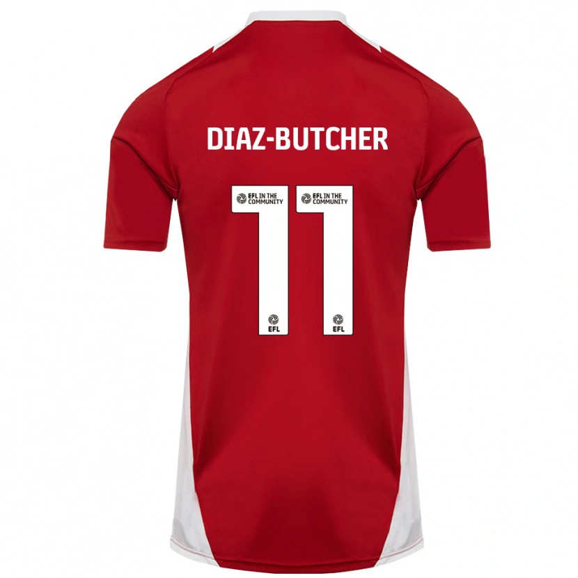 Danxen Homme Maillot Helena Diaz-Butcher #11 Rouge Blanc Or Tenues Domicile 2025/26 T-Shirt