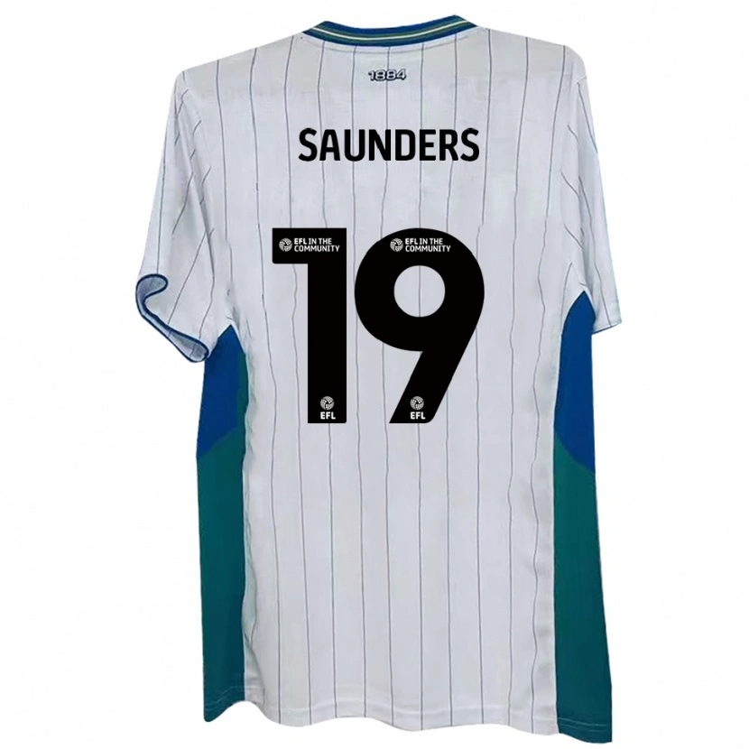 Danxen Homme Maillot Harvey Saunders #19 Blanc Vert Bleu Tenues Domicile 2025/26 T-Shirt