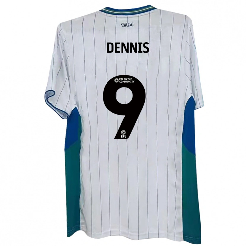 Danxen Homme Maillot Kristian Dennis #9 Blanc Vert Bleu Tenues Domicile 2025/26 T-Shirt