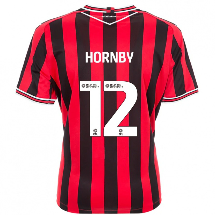Danxen Homme Maillot Sam Hornby #12 Rouge Noir Tenues Domicile 2025/26 T-Shirt