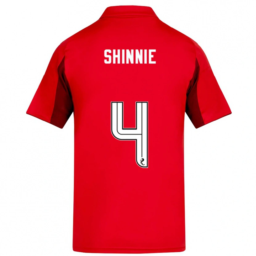 Danxen Homme Maillot Graeme Shinnie #4 Rouge Bordeaux Tenues Domicile 2025/26 T-Shirt