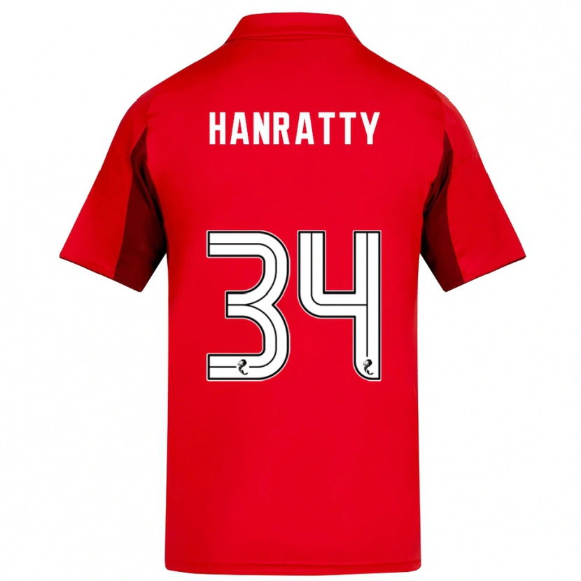 Danxen Homme Maillot Kevin Hanratty #34 Rouge Bordeaux Tenues Domicile 2025/26 T-Shirt
