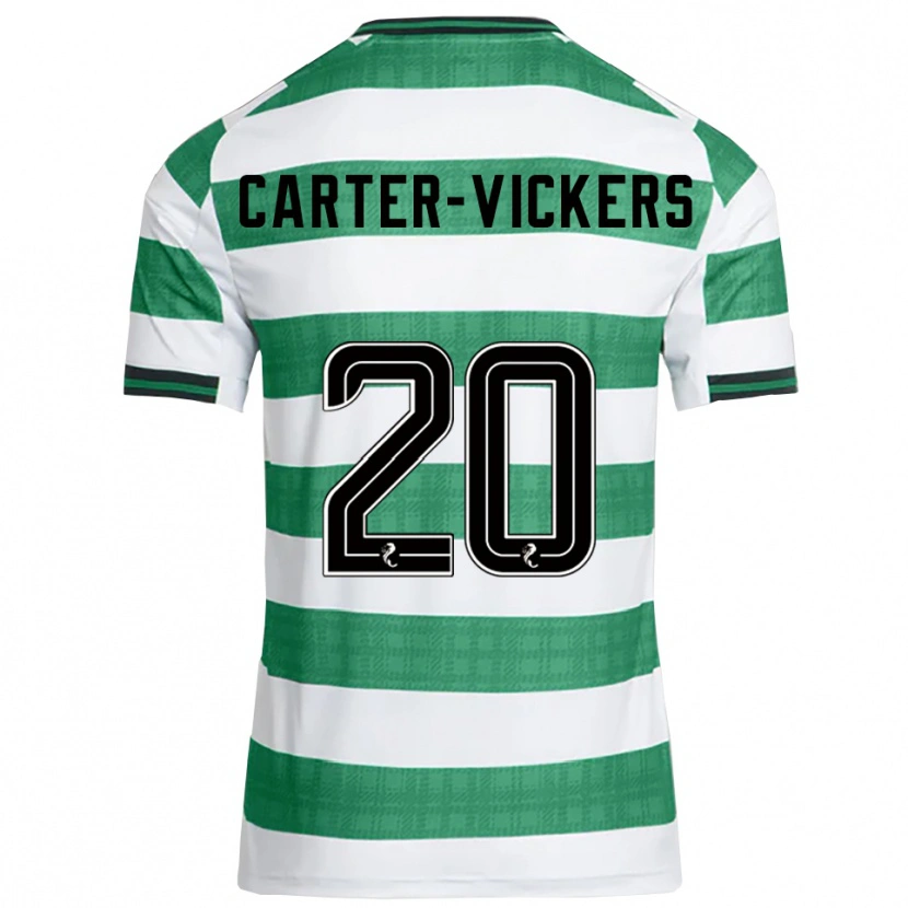 Danxen Homme Maillot Cameron Carter-Vickers #20 Vert Blanc Tenues Domicile 2025/26 T-Shirt