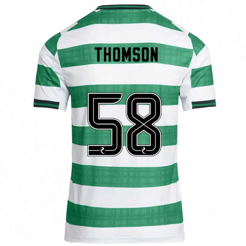 Danxen Homme Maillot Corey Thomson #58 Vert Blanc Tenues Domicile 2025/26 T-Shirt