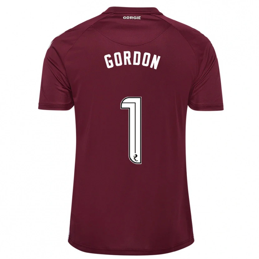 Danxen Homme Maillot Craig Gordon #1 Bordeaux Blanc Tenues Domicile 2025/26 T-Shirt