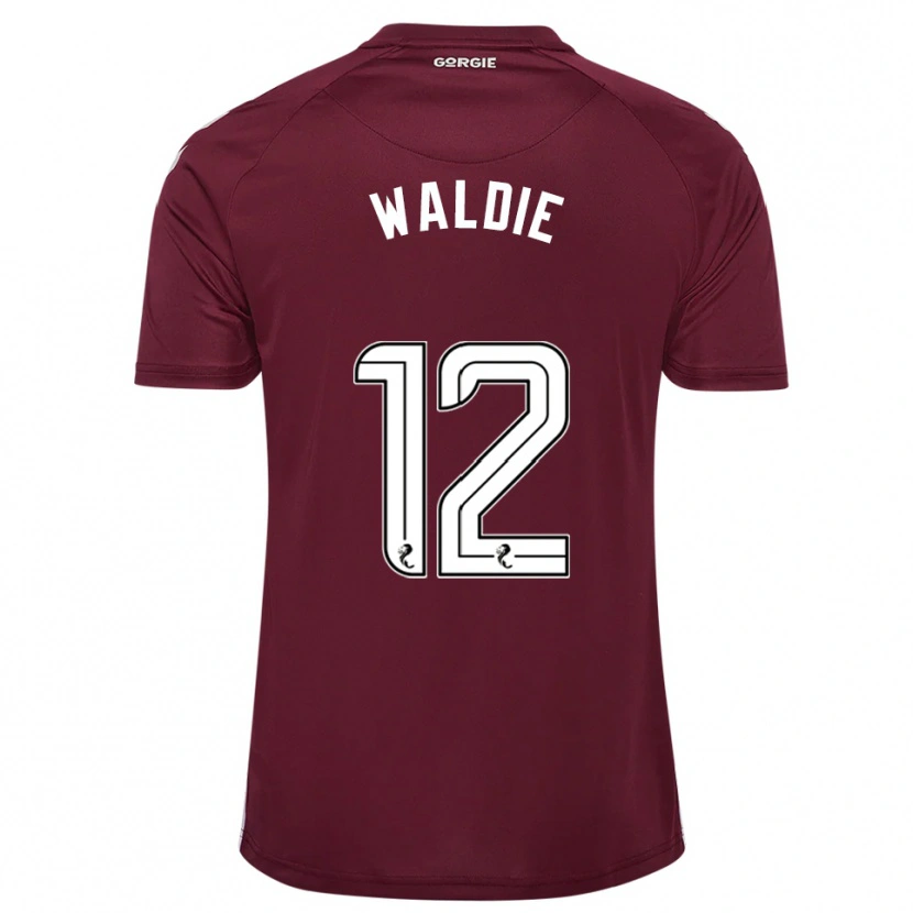 Danxen Homme Maillot Lizzie Waldie #12 Bordeaux Blanc Tenues Domicile 2025/26 T-Shirt