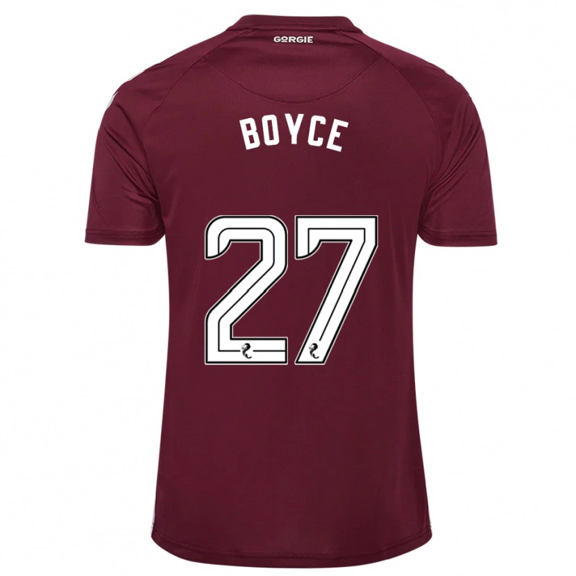 Danxen Homme Maillot Liam Boyce #27 Bordeaux Blanc Tenues Domicile 2025/26 T-Shirt
