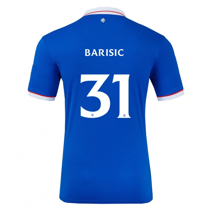 Danxen Homme Maillot Borna Barisic #31 Bleu Blanc Tenues Domicile 2025/26 T-Shirt