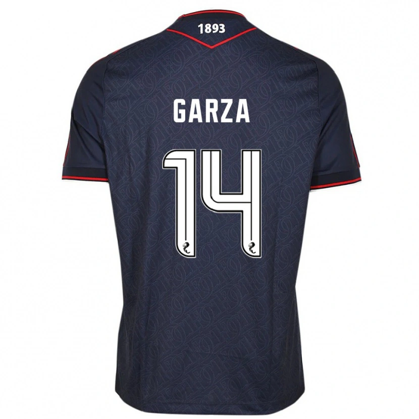 Danxen Homme Maillot César Garza #14 Marine Blanc Tenues Domicile 2025/26 T-Shirt