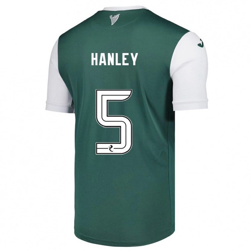 Danxen Homme Maillot Grant Hanley #5 Vert Blanc Tenues Domicile 2025/26 T-Shirt