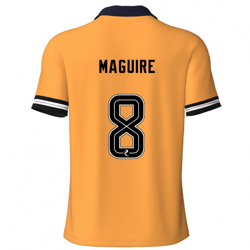 Danxen Homme Maillot Ciaran Maguire #8 Jaune Noir Tenues Domicile 2025/26 T-Shirt