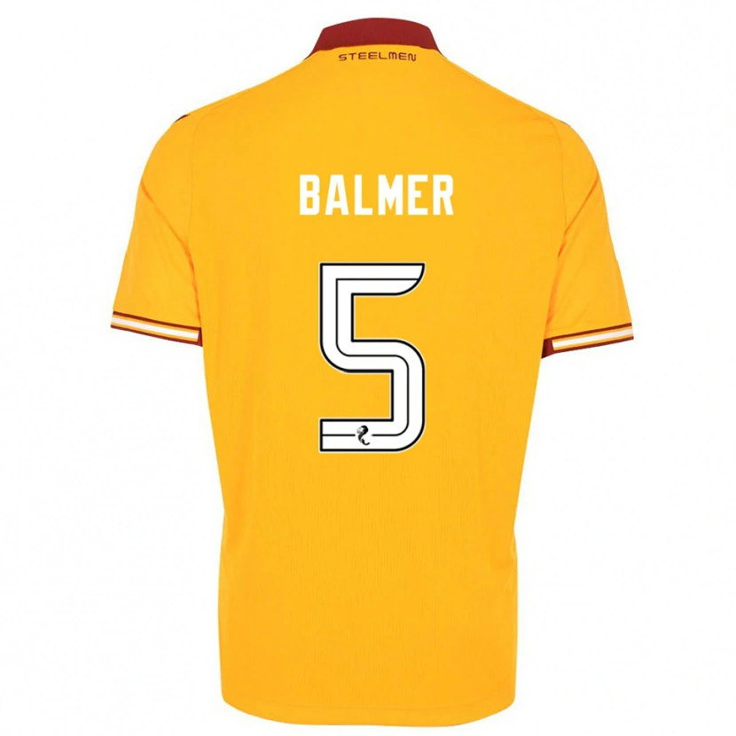 Danxen Homme Maillot Kofi Balmer #5 Jaune Bordeaux Tenues Domicile 2025/26 T-Shirt
