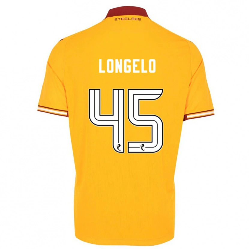 Danxen Homme Maillot Emmanuel Longelo #45 Jaune Bordeaux Tenues Domicile 2025/26 T-Shirt