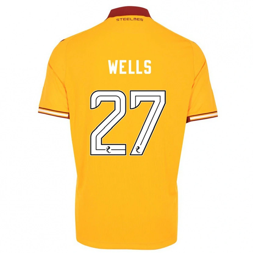 Danxen Homme Maillot Dylan Wells #27 Jaune Bordeaux Tenues Domicile 2025/26 T-Shirt