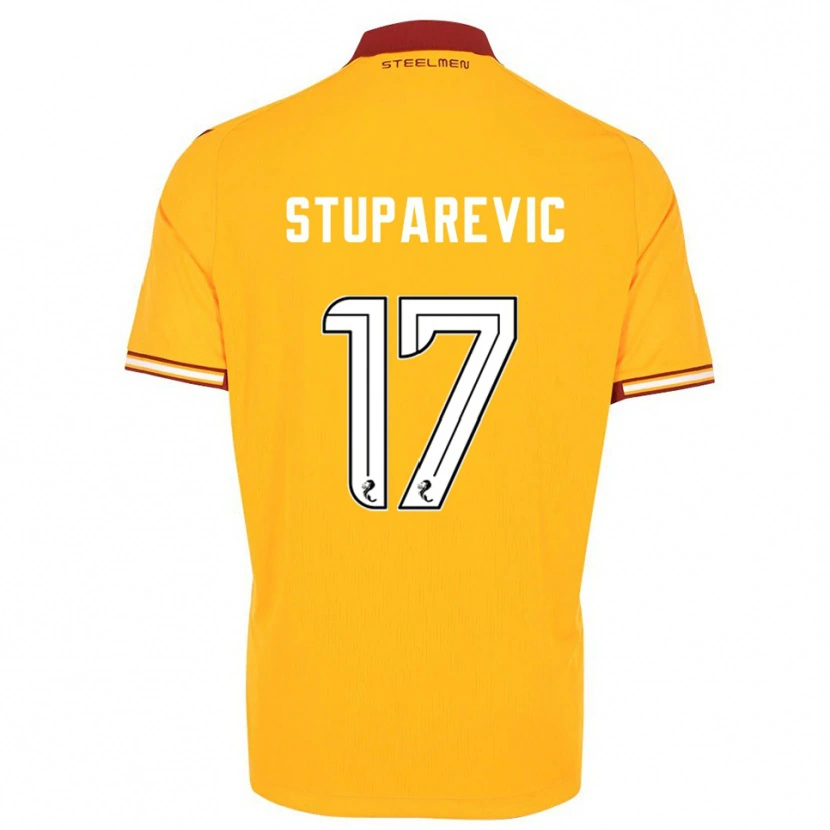 Danxen Homme Maillot Filip Stuparevic #17 Jaune Bordeaux Tenues Domicile 2025/26 T-Shirt