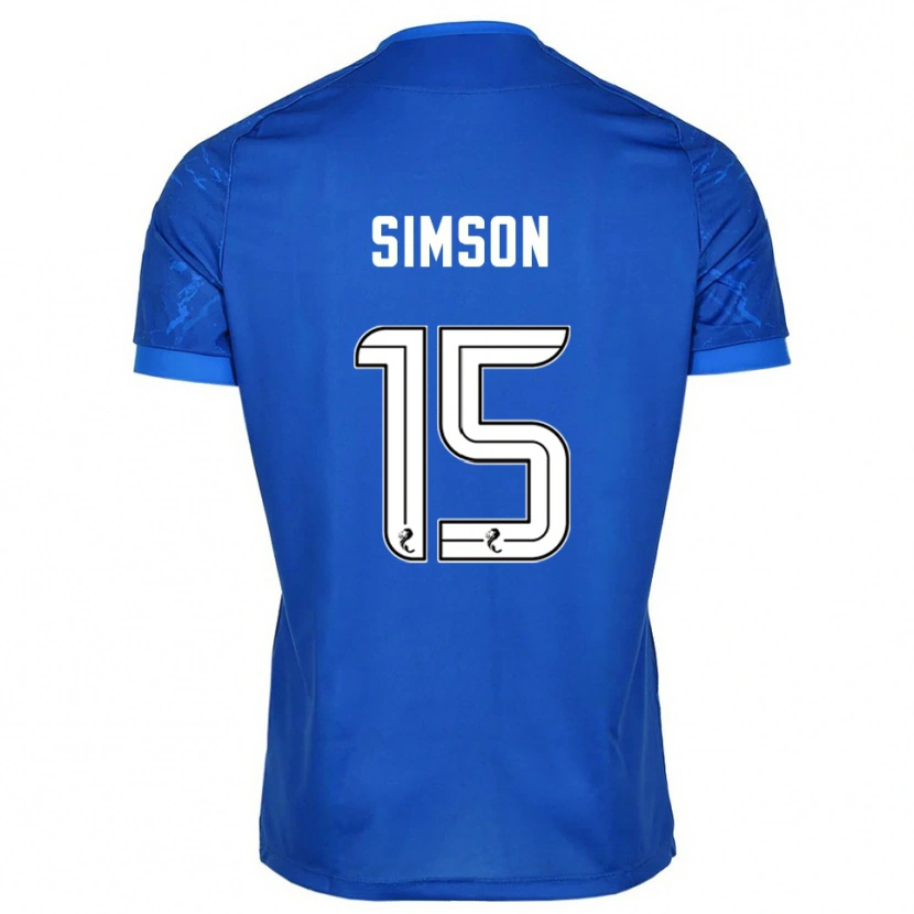 Danxen Homme Maillot Steffi Simson #15 Bleu Blanc Tenues Domicile 2025/26 T-Shirt