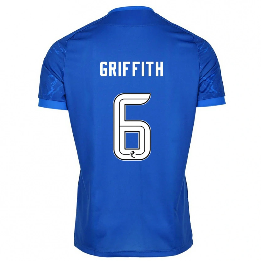 Danxen Homme Maillot Víctor Griffith #6 Bleu Blanc Tenues Domicile 2025/26 T-Shirt