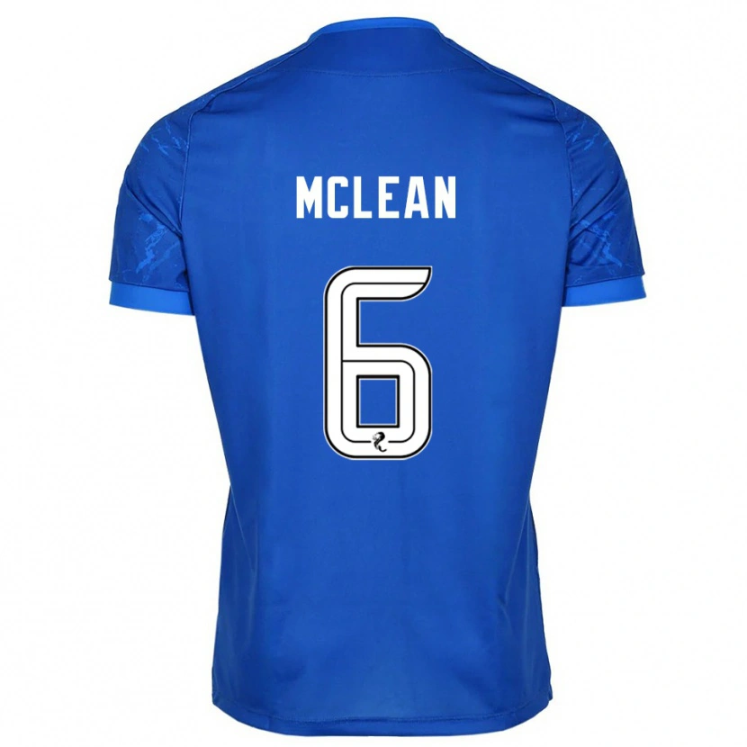 Danxen Homme Maillot Elvie Mclean #6 Bleu Blanc Tenues Domicile 2025/26 T-Shirt