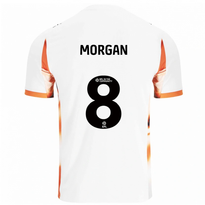 Danxen Homme Maillot Albie Morgan #8 Blanc Orange Noir Tenues Extérieur 2025/26 T-Shirt