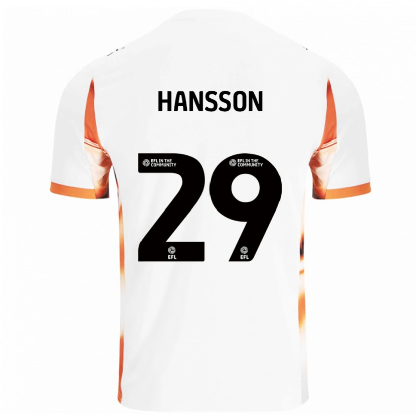 Danxen Homme Maillot Emil Hansson #29 Blanc Orange Noir Tenues Extérieur 2025/26 T-Shirt